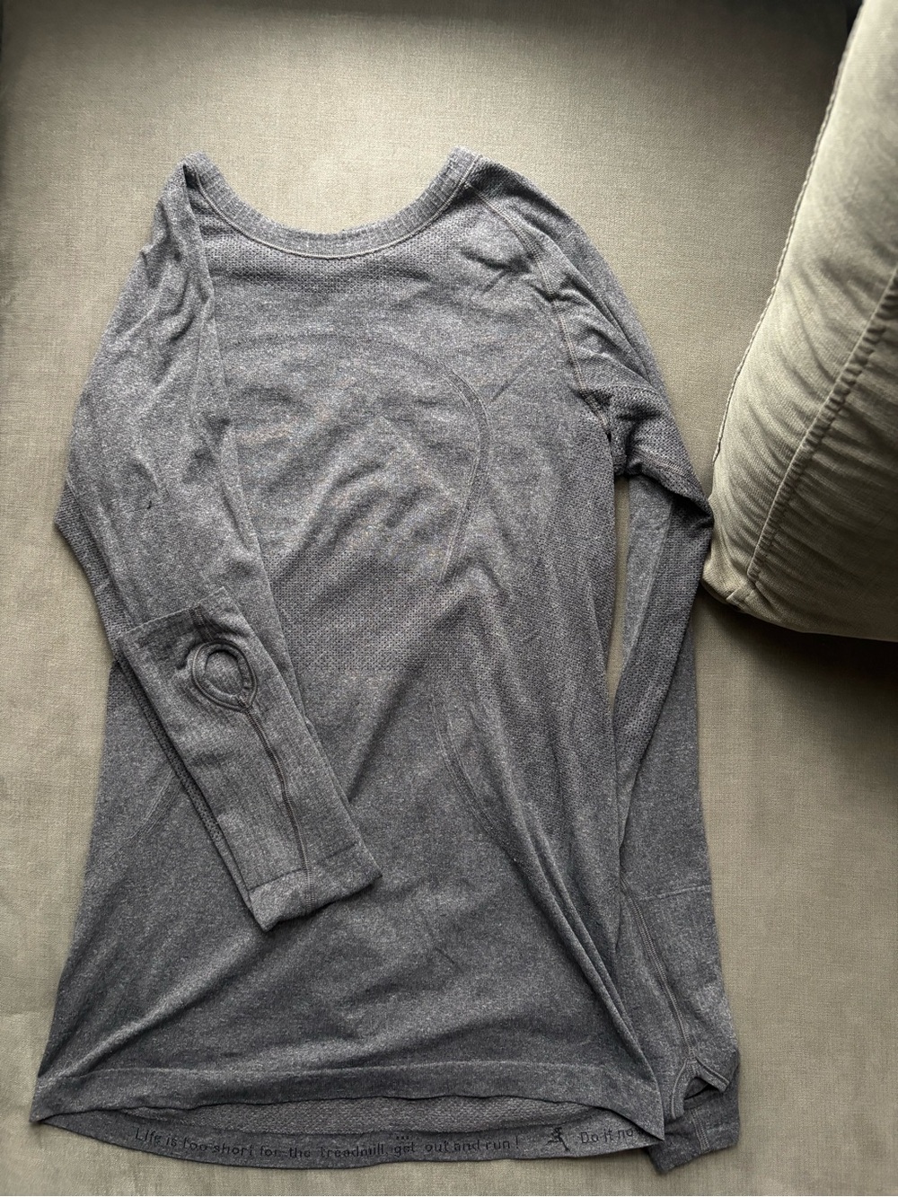 Grey Lululemon swiftly tech long sleeve
